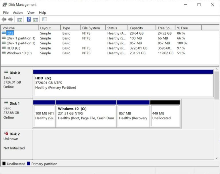 How to Open Disk Management in Windows 10