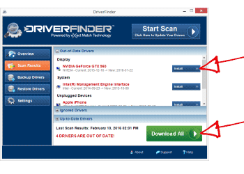 Driver Scan Results