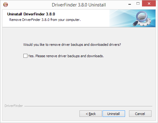 Uninstall DriverFinder